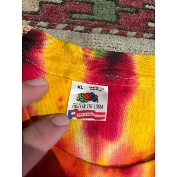Vintage 1992 Grateful Dead Lithuania Tie Dye Basketball Bronze Medal Shirt L XL - Picture 4 of 6